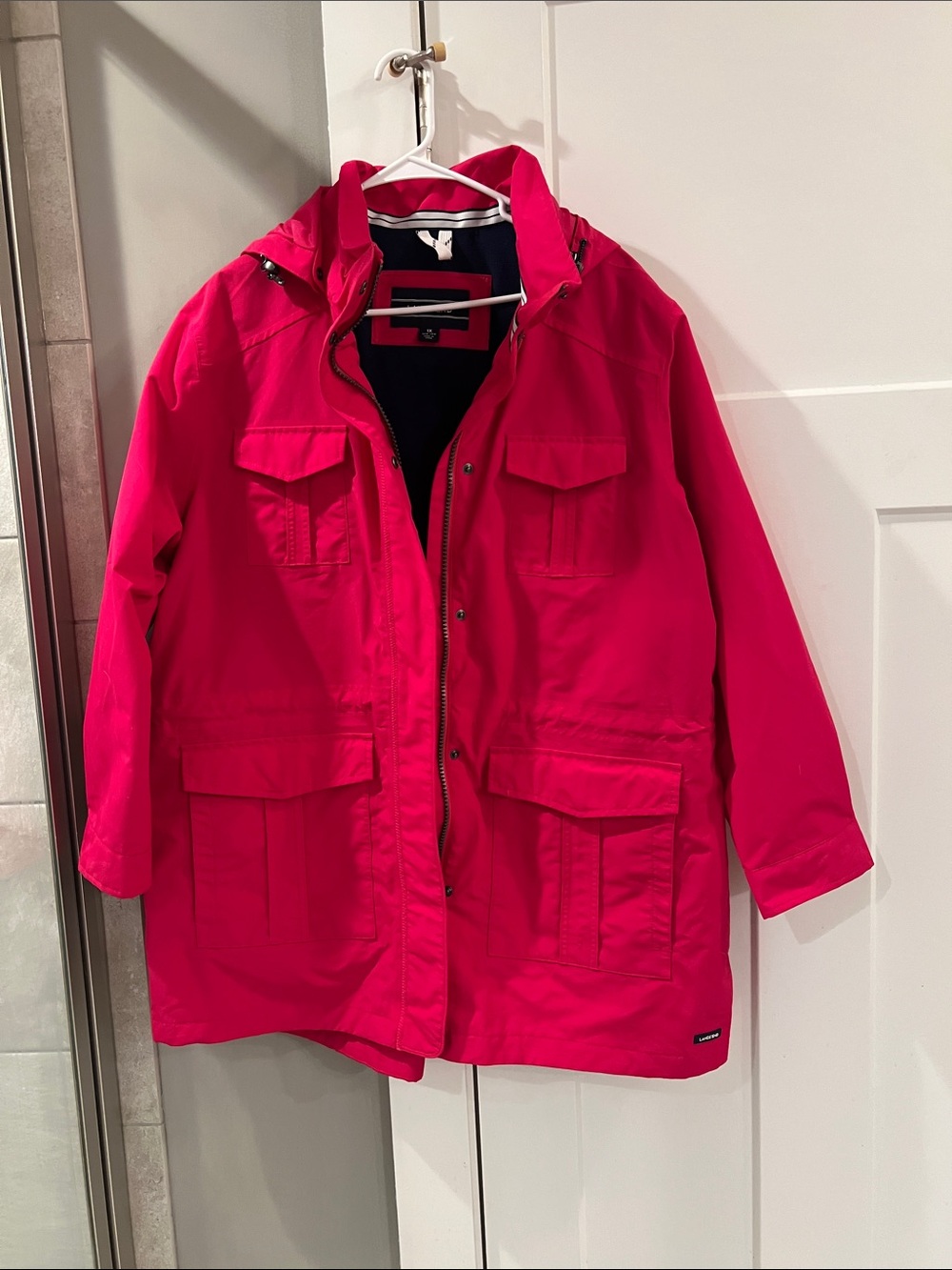Women’s Lands’ End Waterproof Hooded Parka Jacket - Bright Pink